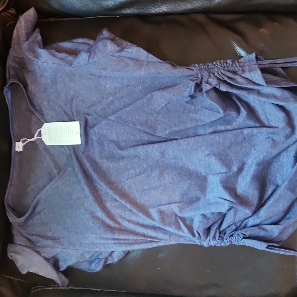 Blue Short Sleeve Women's Top